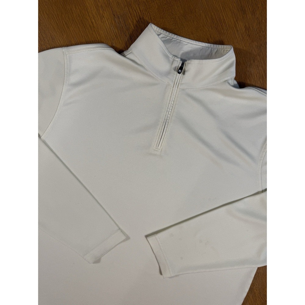 FootJoy Quarter Zip Pullover Men's L Pale Yellow Pique‎ Knit Golf